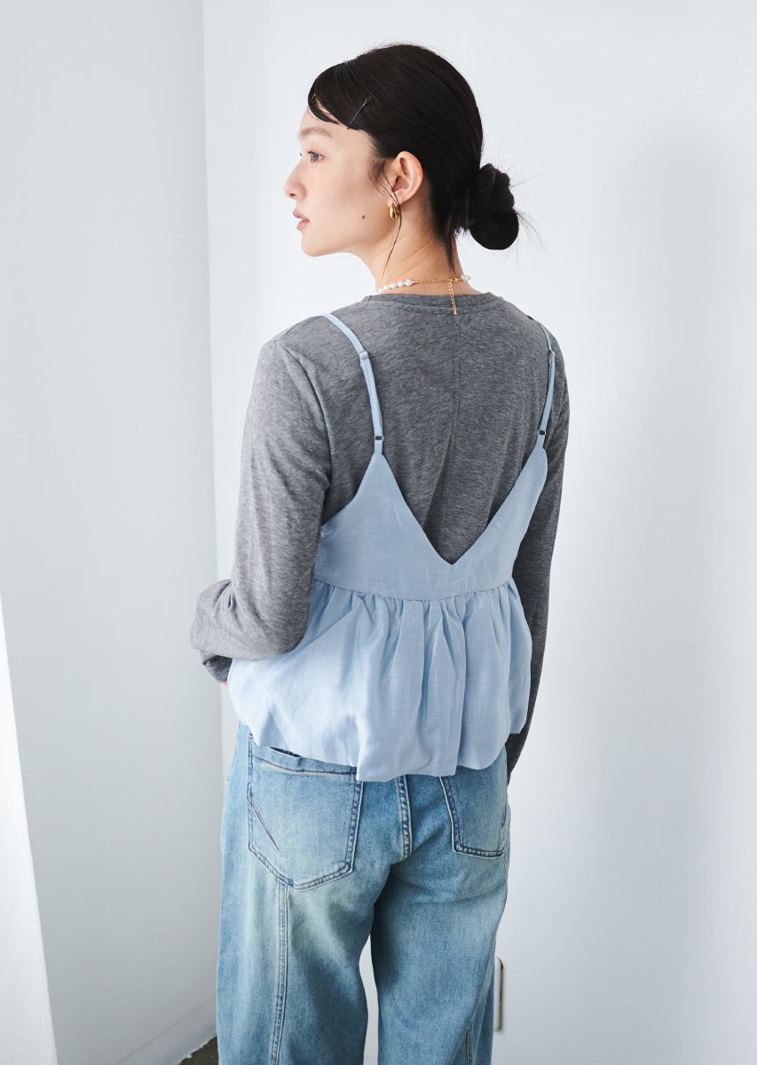 ビスチェ付きシアートップス