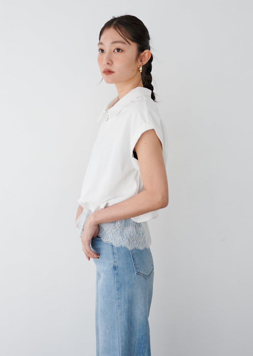 《追加》ハーフジップレースドッキングトップス