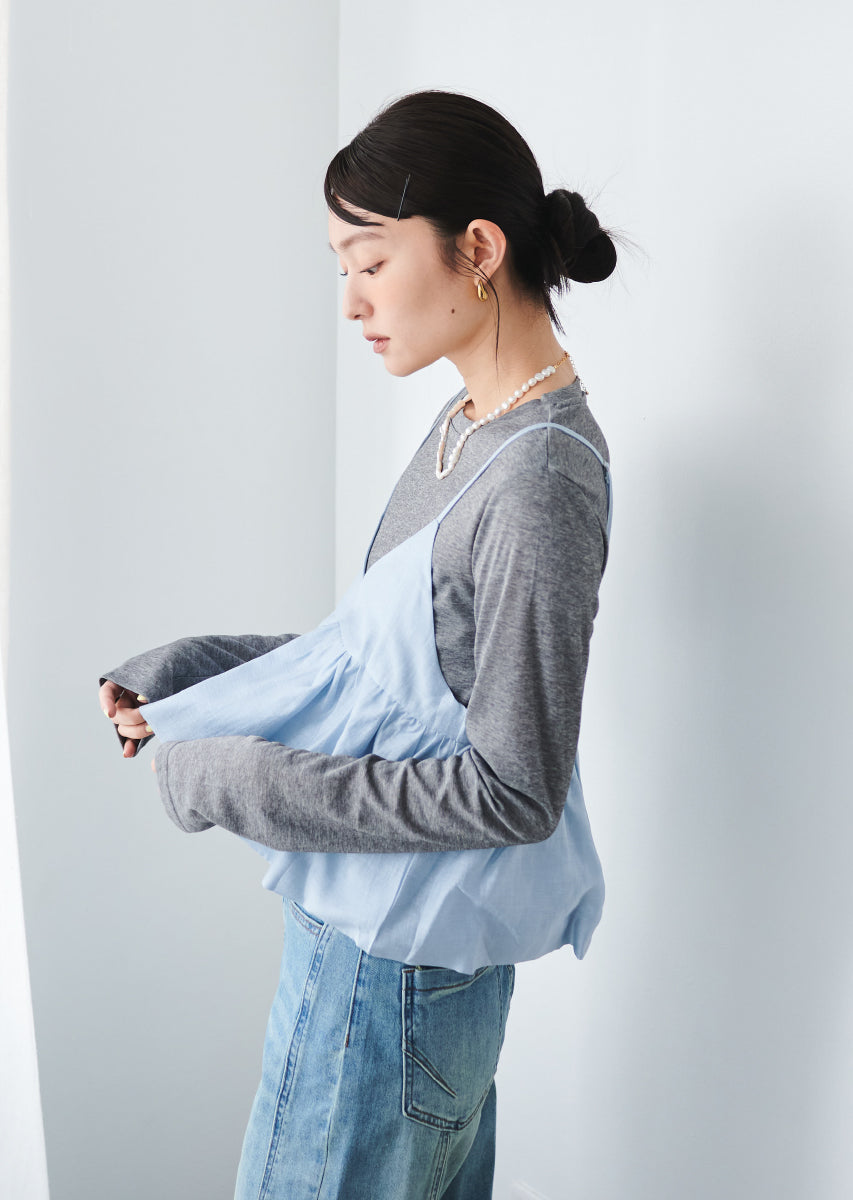 ビスチェ付きシアートップス