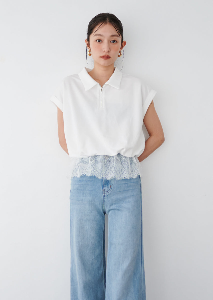 《追加》ハーフジップレースドッキングトップス