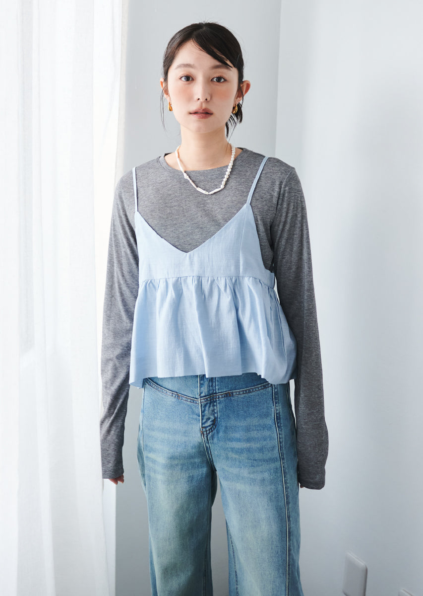 ビスチェ付きシアートップス