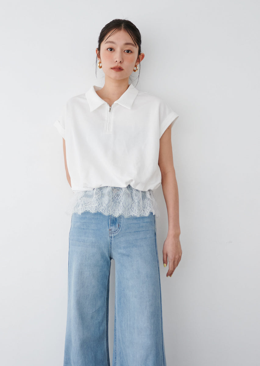 《追加》ハーフジップレースドッキングトップス