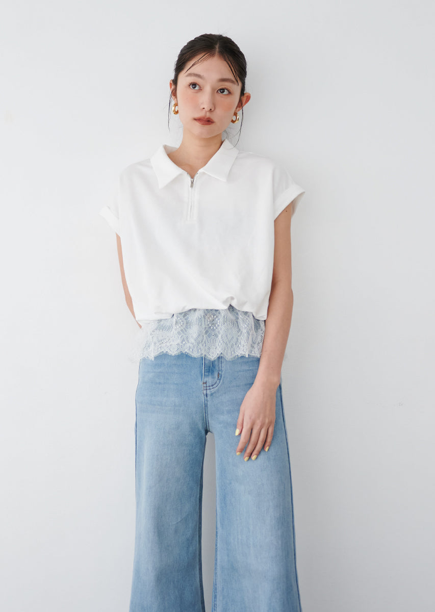 《追加》ハーフジップレースドッキングトップス