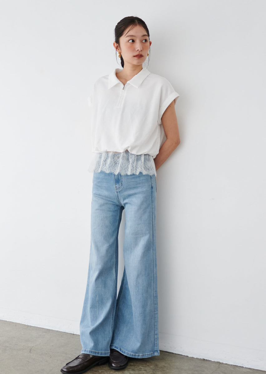 《追加》ハーフジップレースドッキングトップス