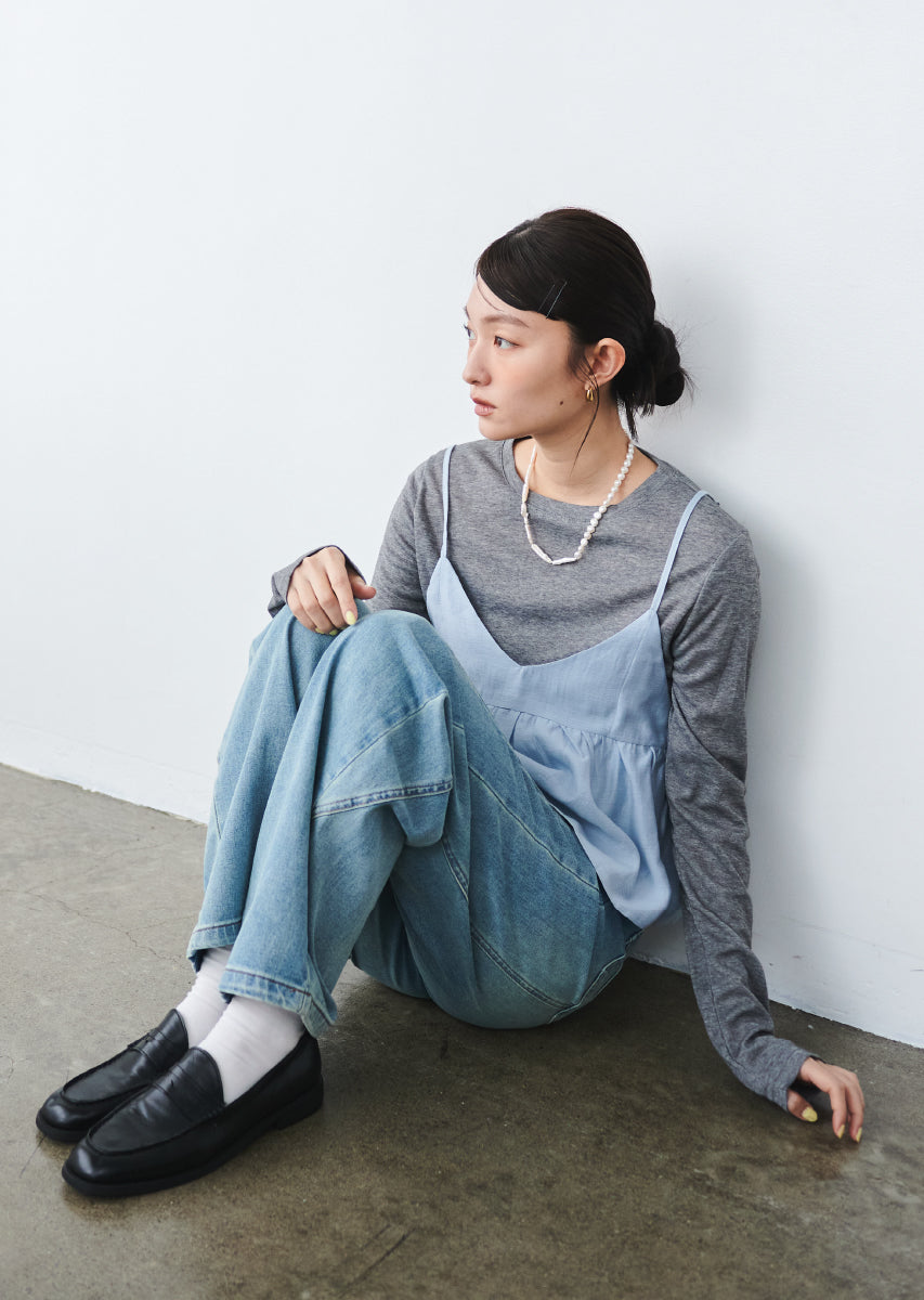 ビスチェ付きシアートップス