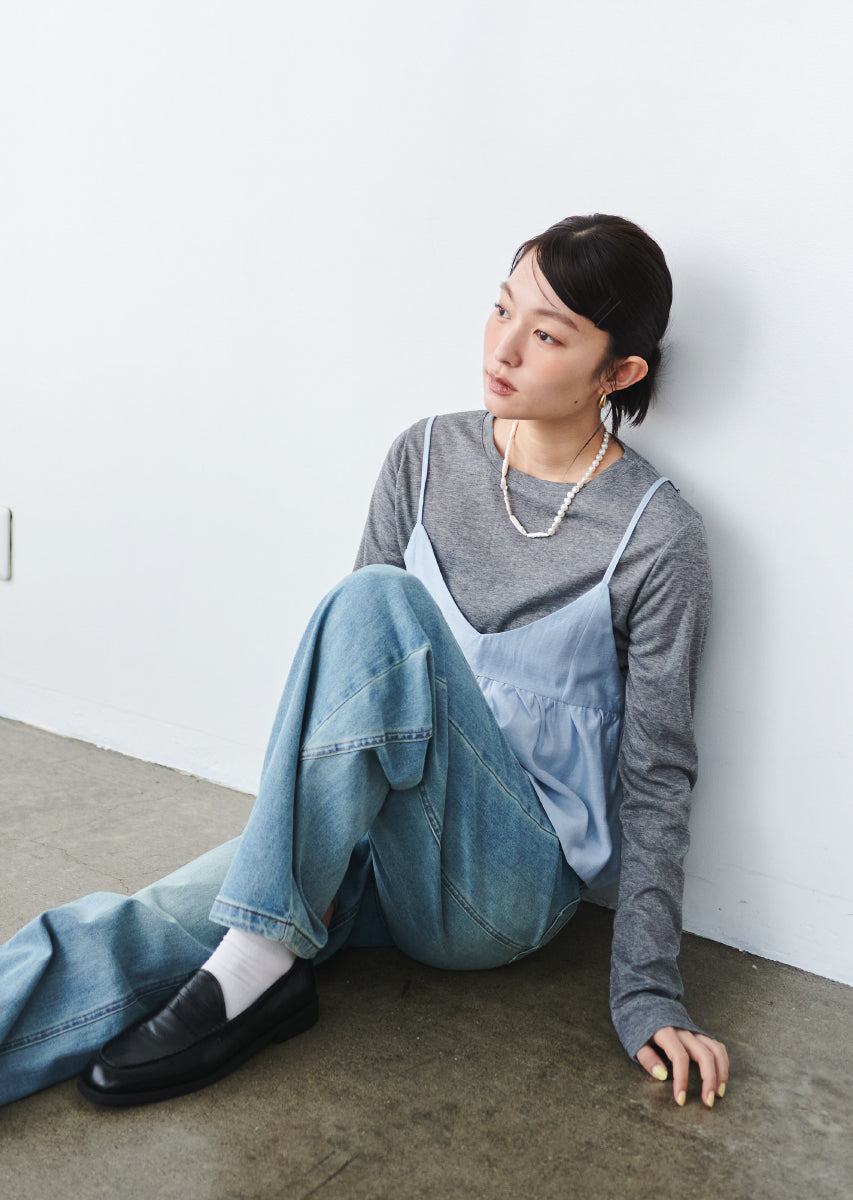 ビスチェ付きシアートップス