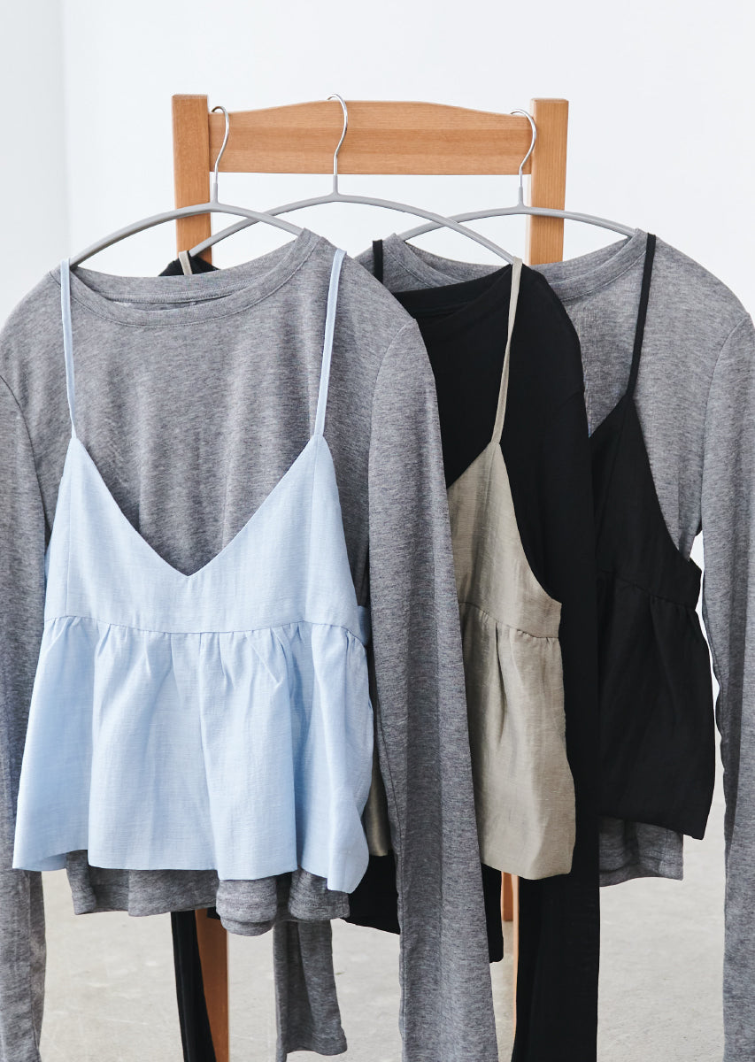 ビスチェ付きシアートップス