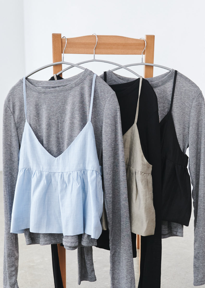 ビスチェ付きシアートップス