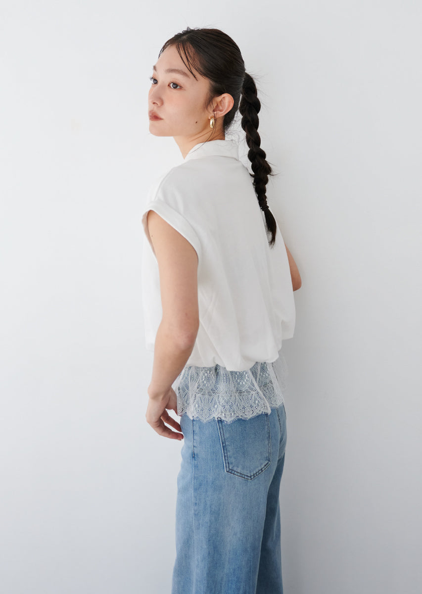 《追加》ハーフジップレースドッキングトップス