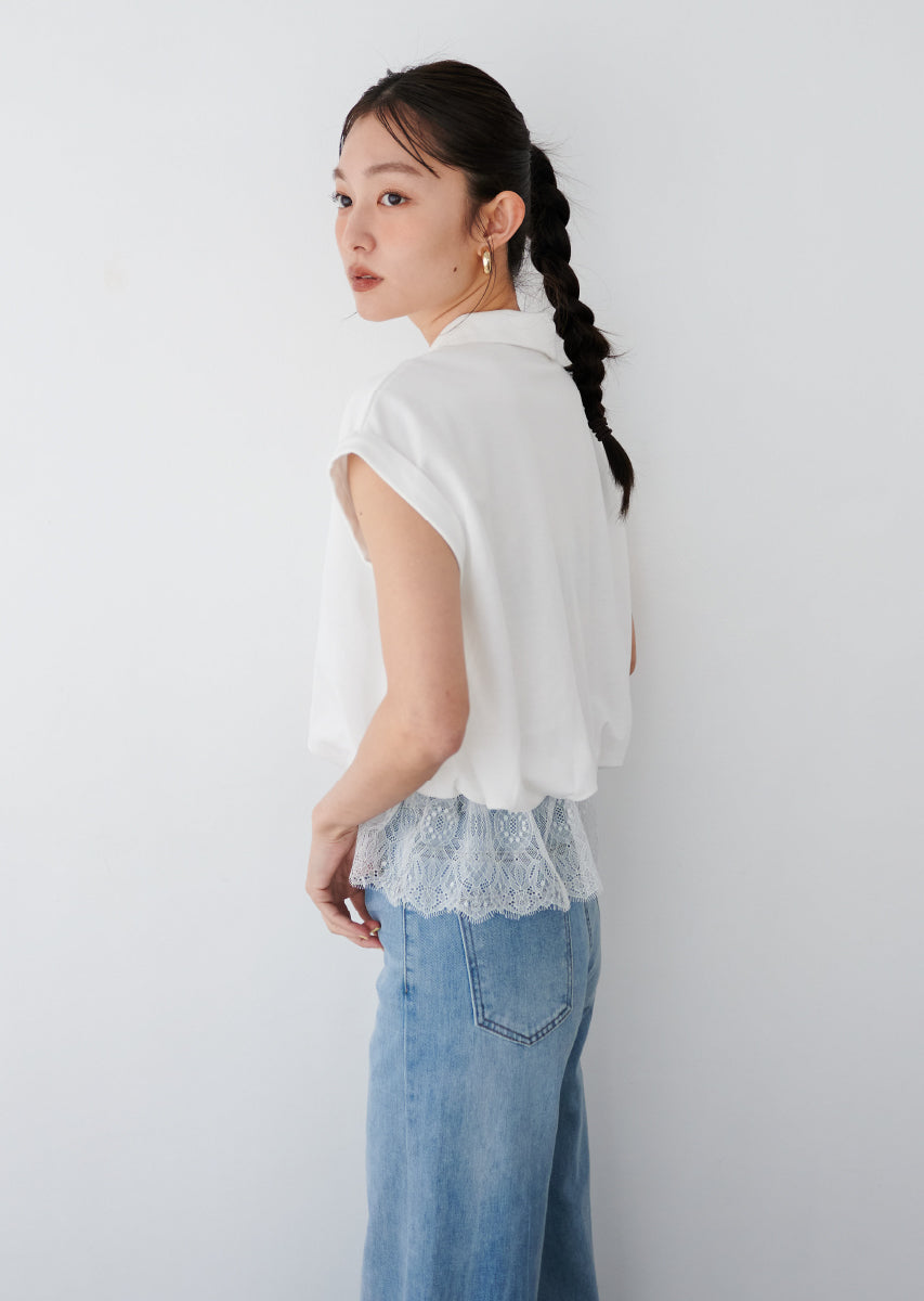《追加》ハーフジップレースドッキングトップス