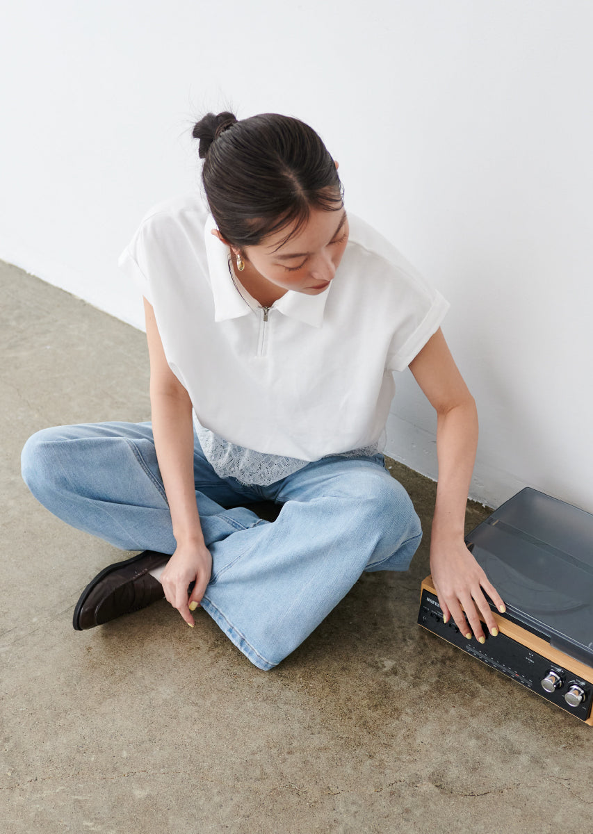 《追加》ハーフジップレースドッキングトップス