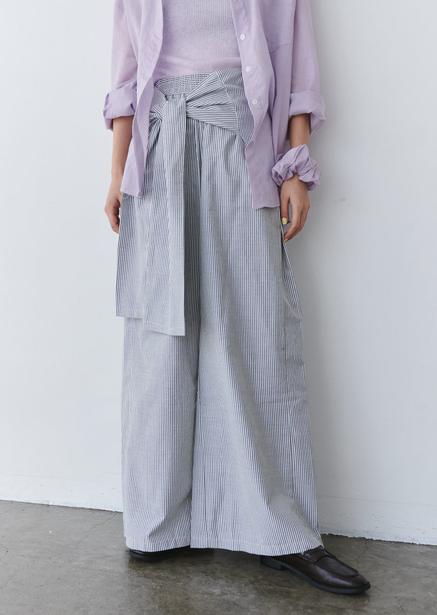 ウエストラップストライプパンツ