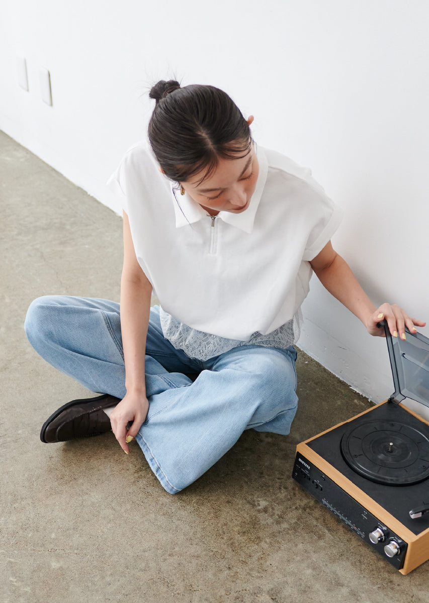 《追加》ハーフジップレースドッキングトップス