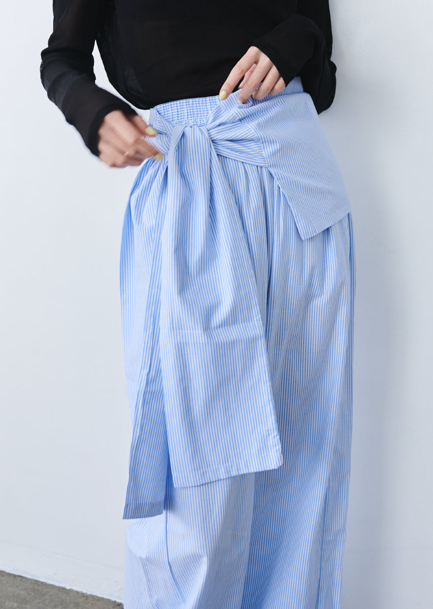 ウエストラップストライプパンツ