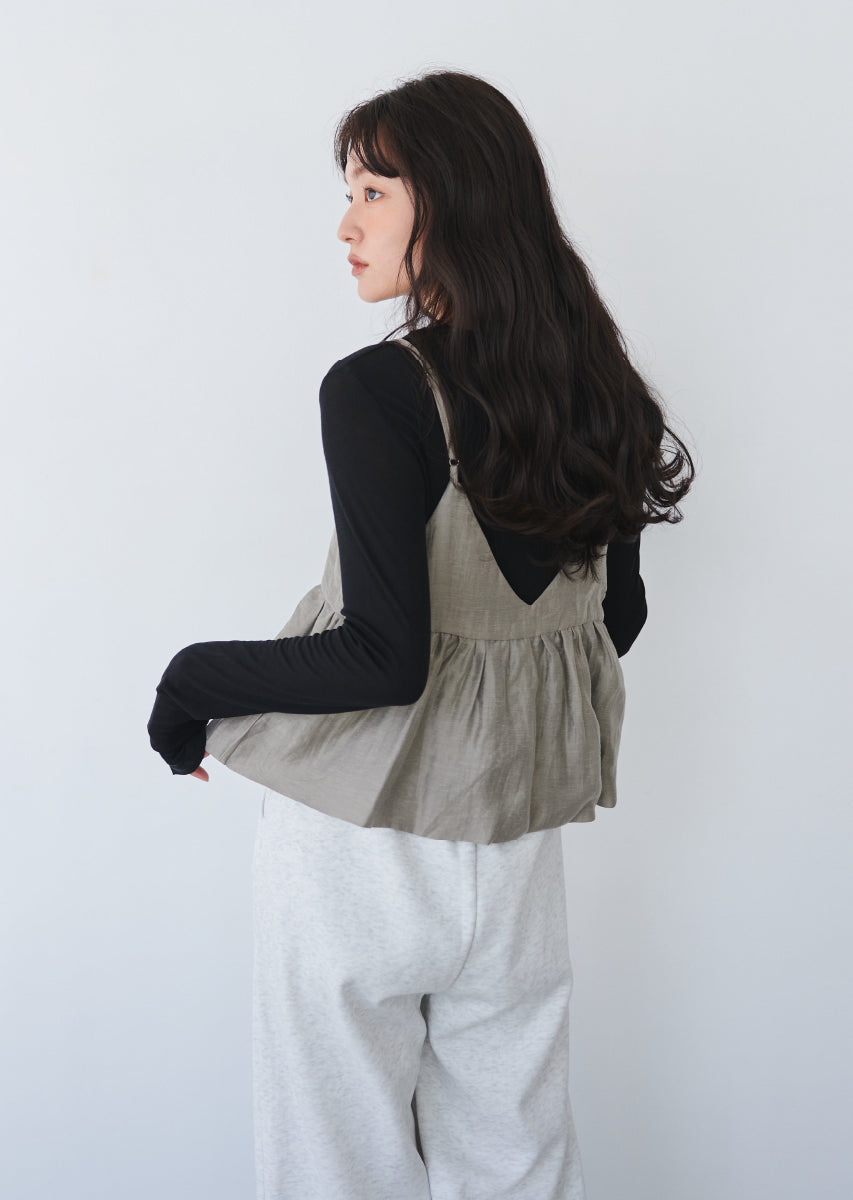 ビスチェ付きシアートップス