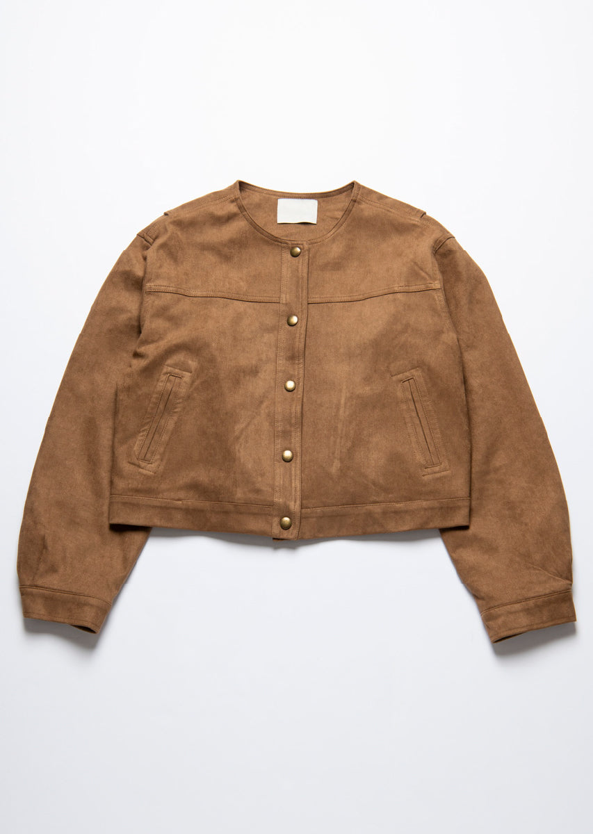 フェイクスウェードノーカラージャケット