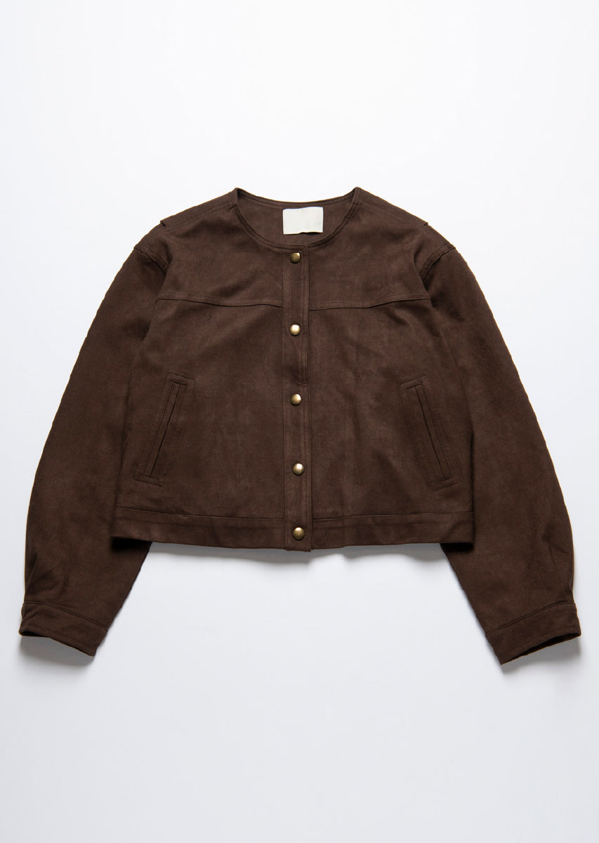 フェイクスウェードノーカラージャケット