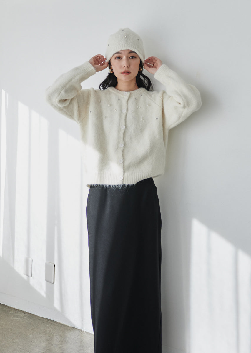 ラインストーンカーディガンセット