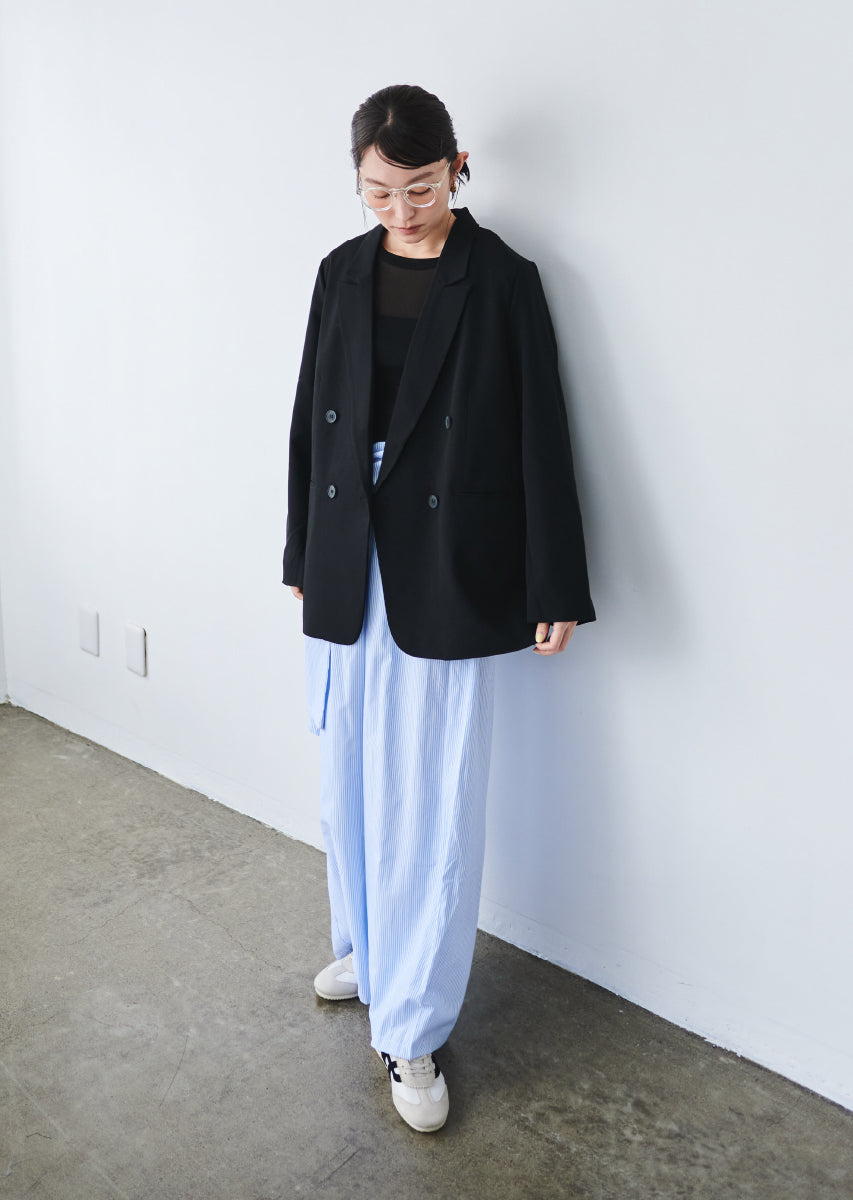 ウエストラップストライプパンツ