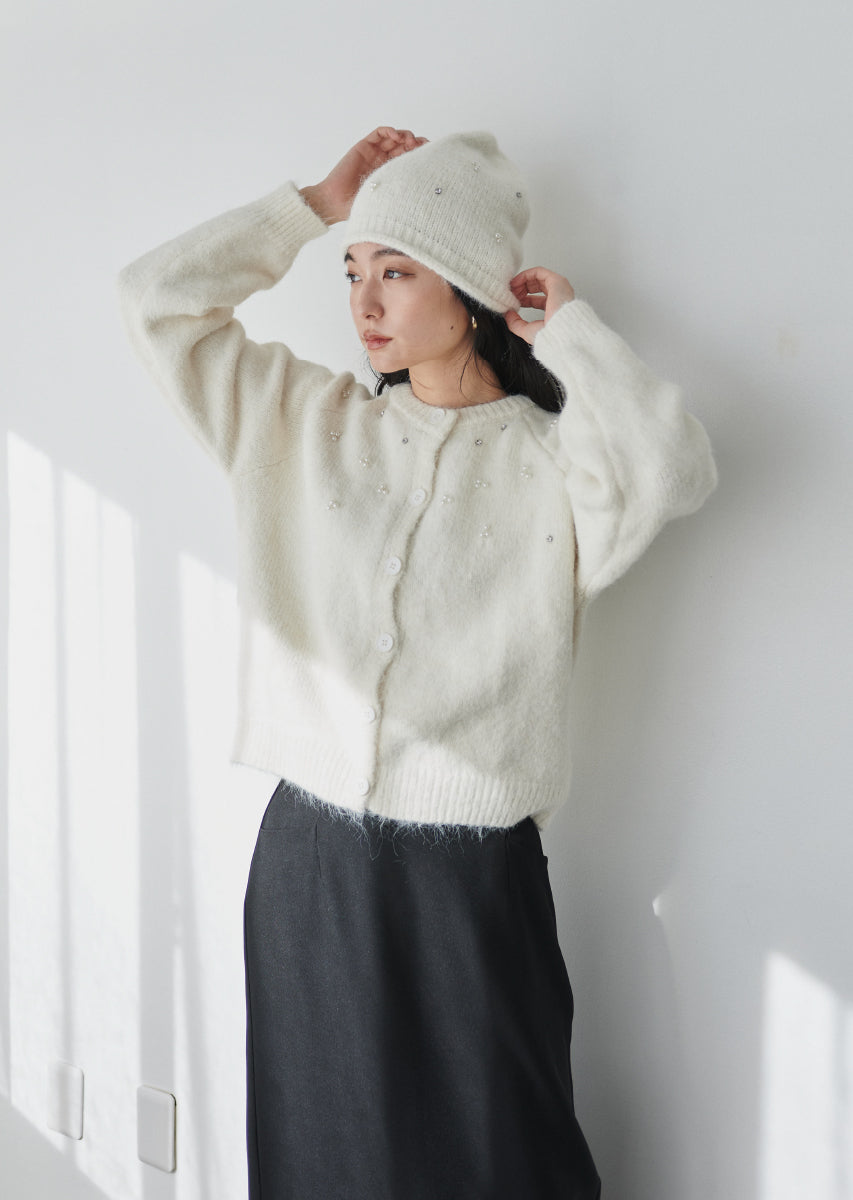 ラインストーンカーディガンセット