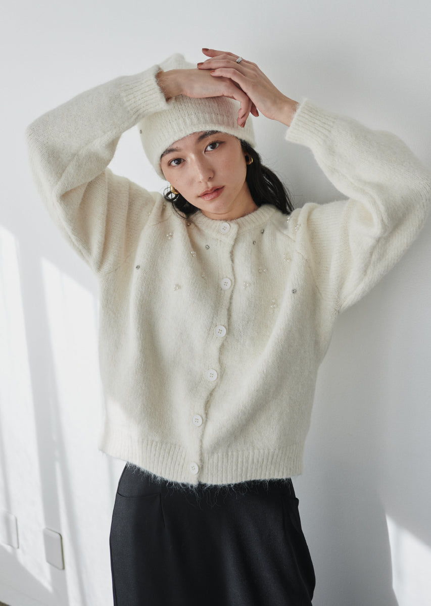 ラインストーンカーディガンセット