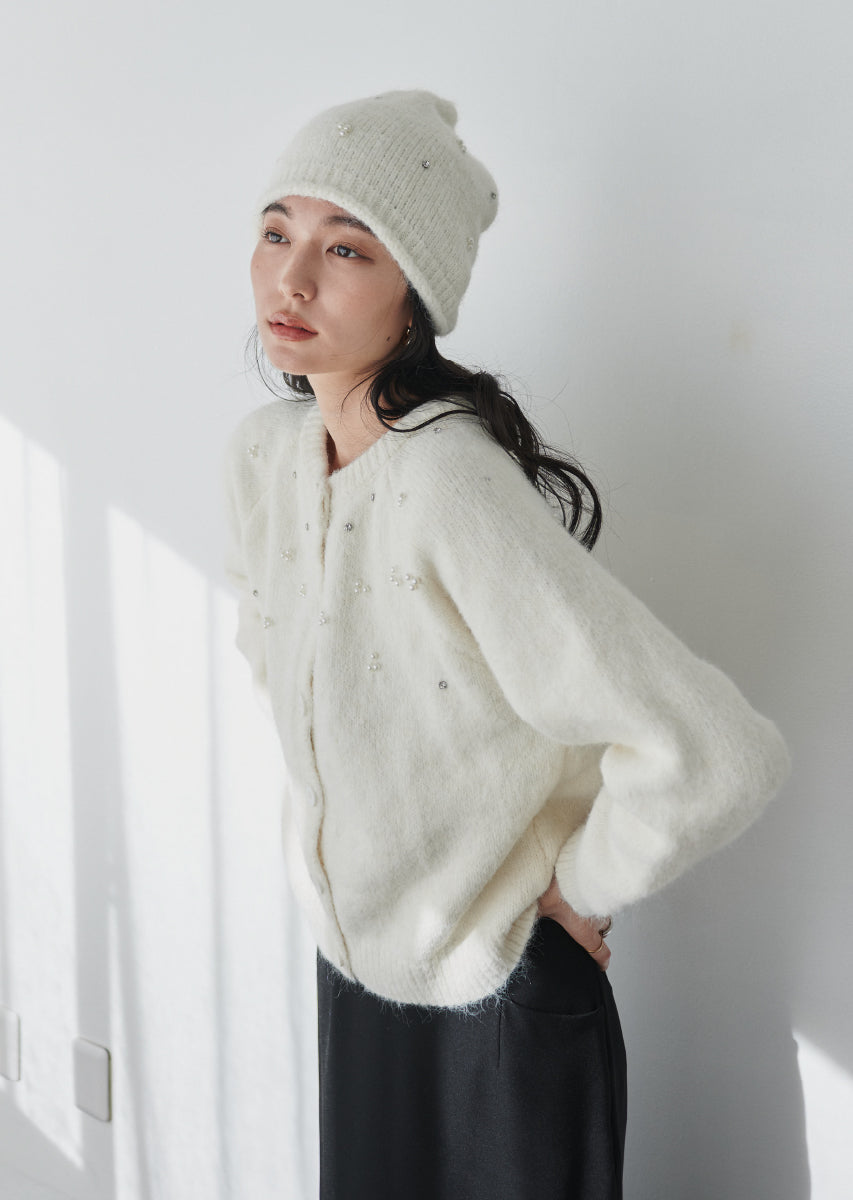 ラインストーンカーディガンセット