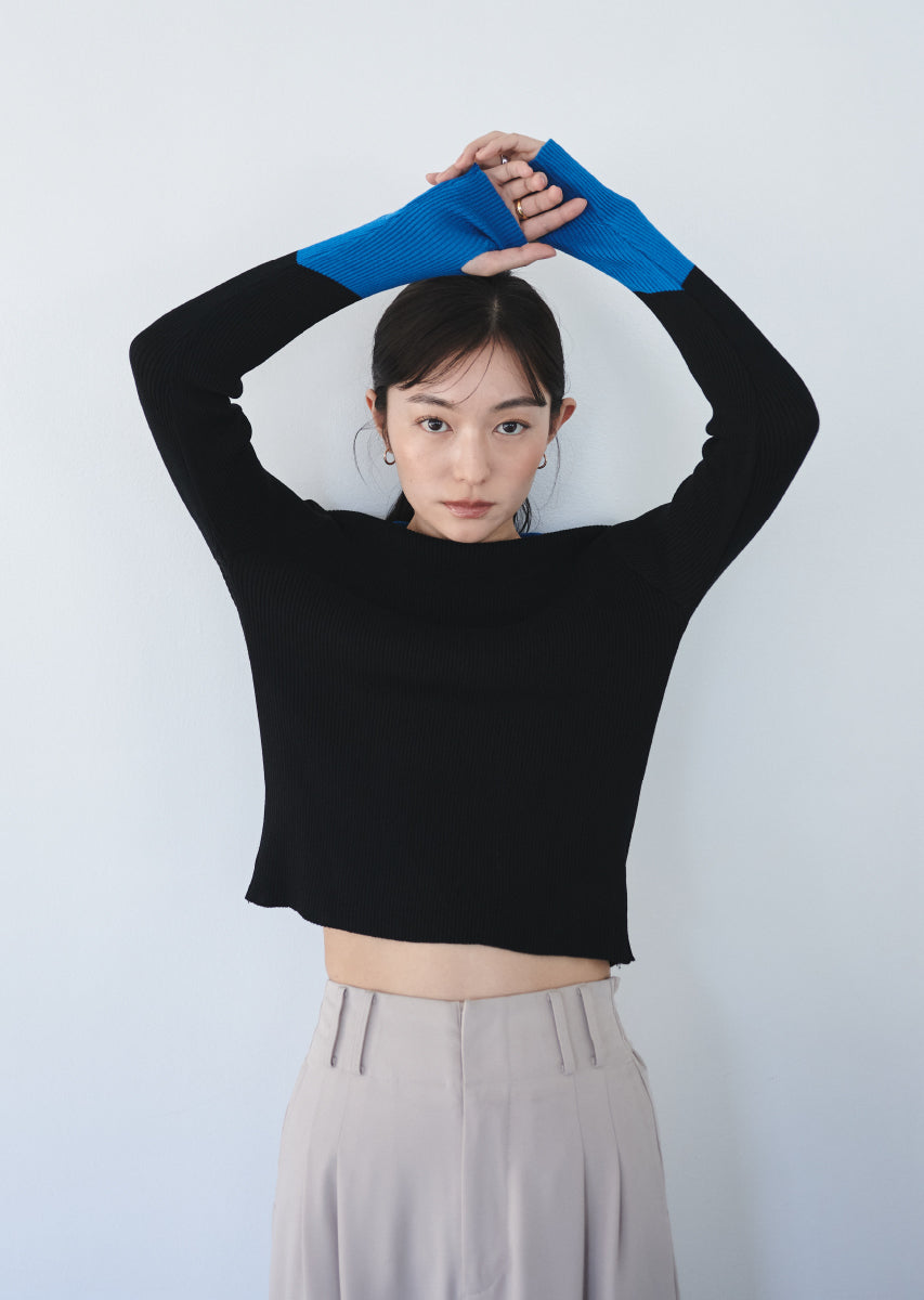 バイカラーニット