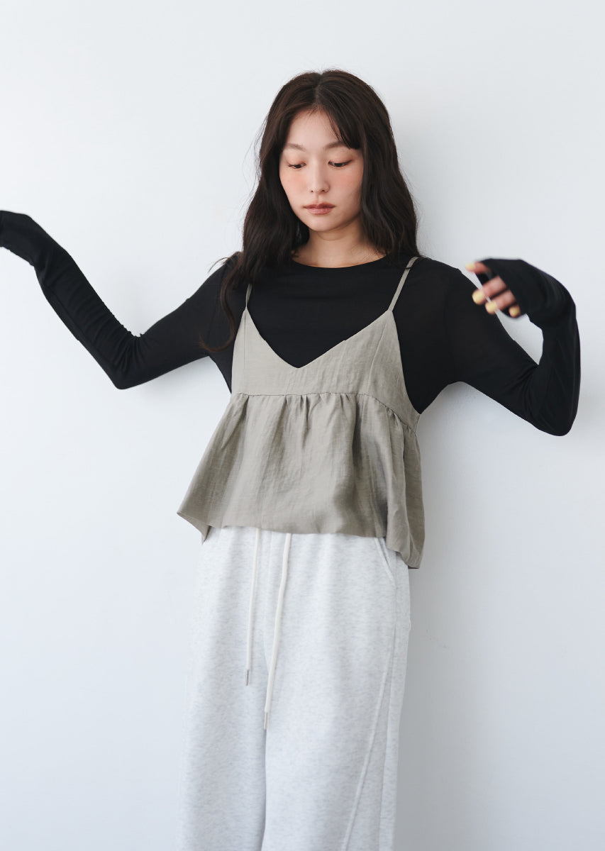 ビスチェ付きシアートップス