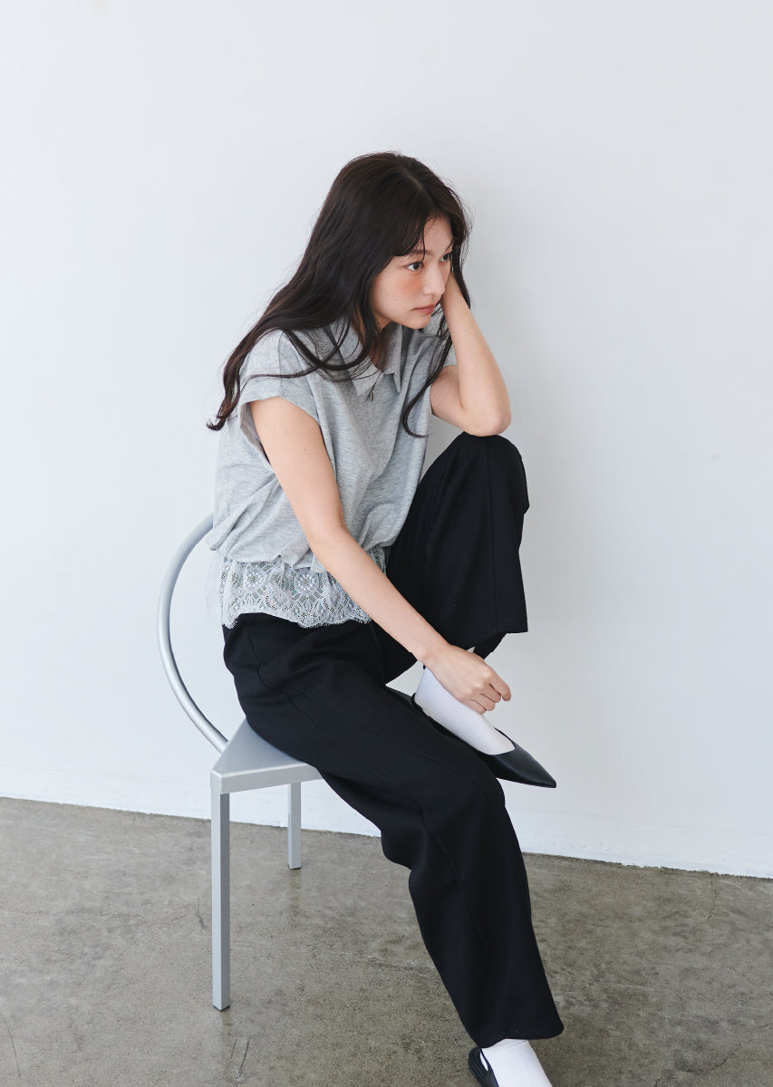 《追加》ハーフジップレースドッキングトップス