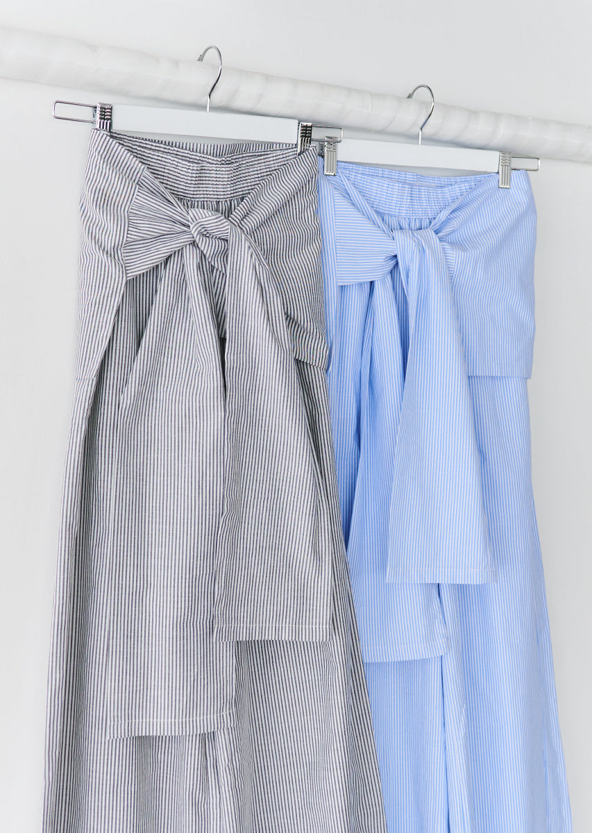 ウエストラップストライプパンツ