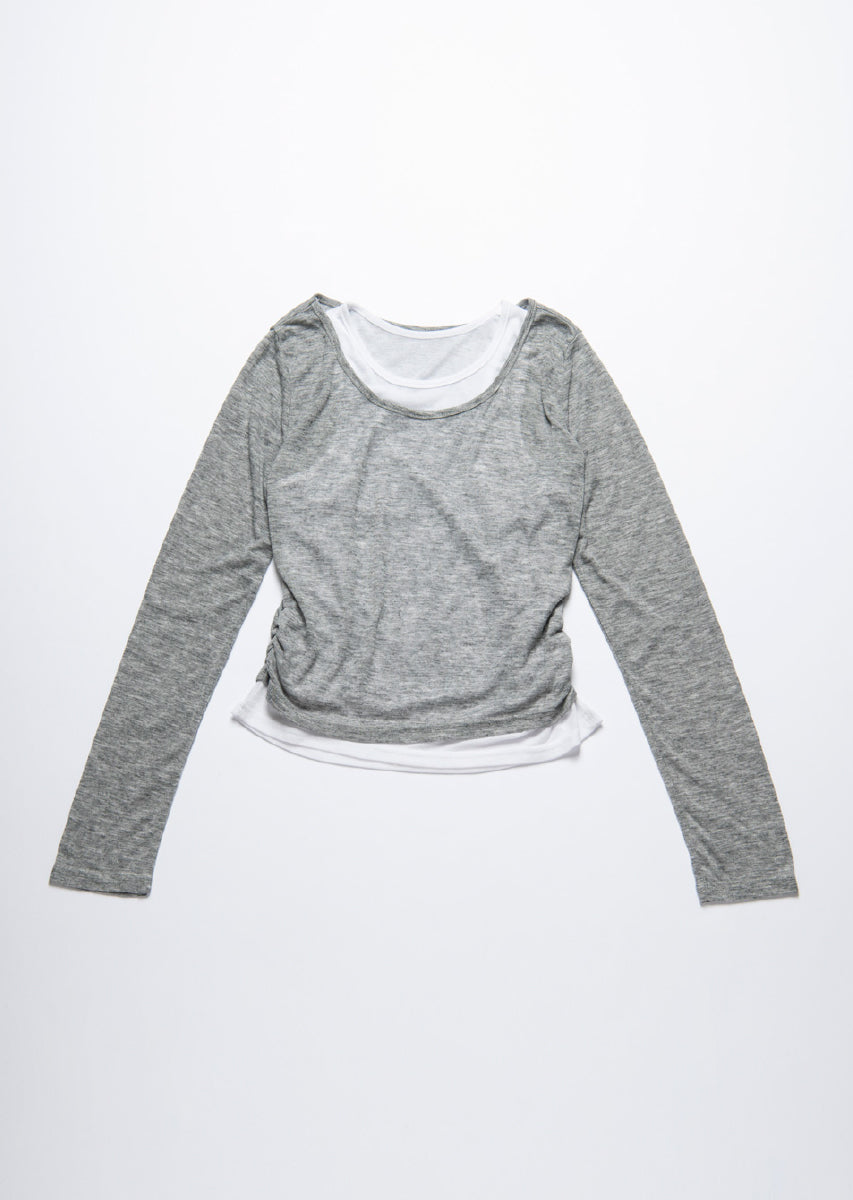 ロングスリーブレイヤードシアートップス