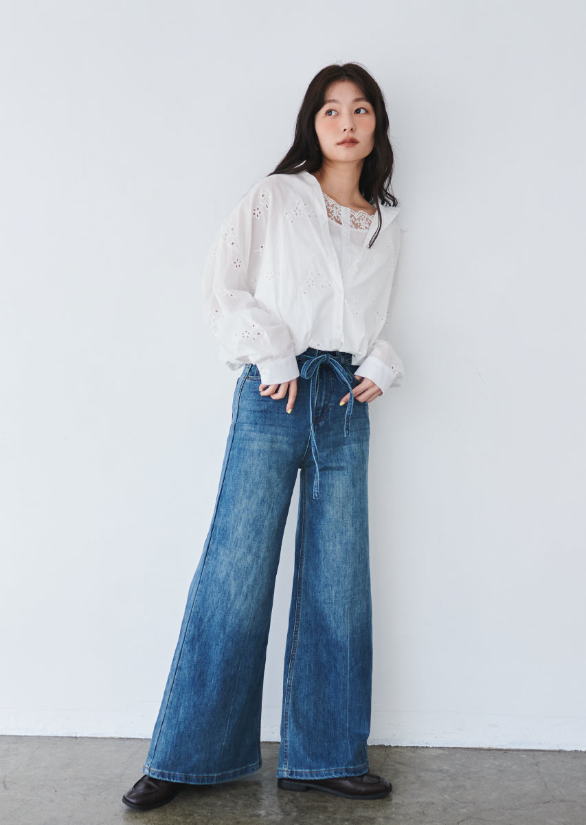 コットンレースブラウス