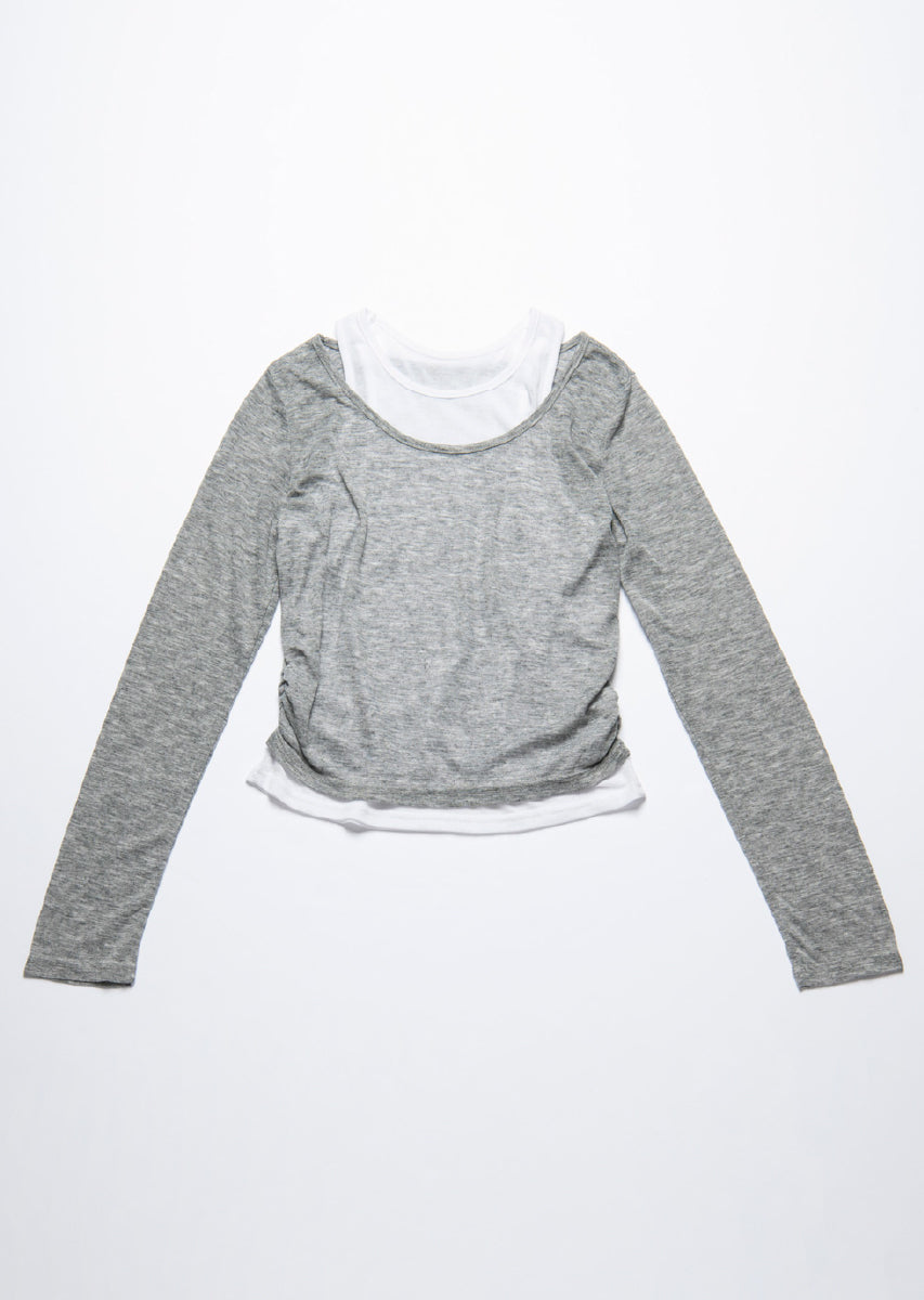 ロングスリーブレイヤードシアートップス