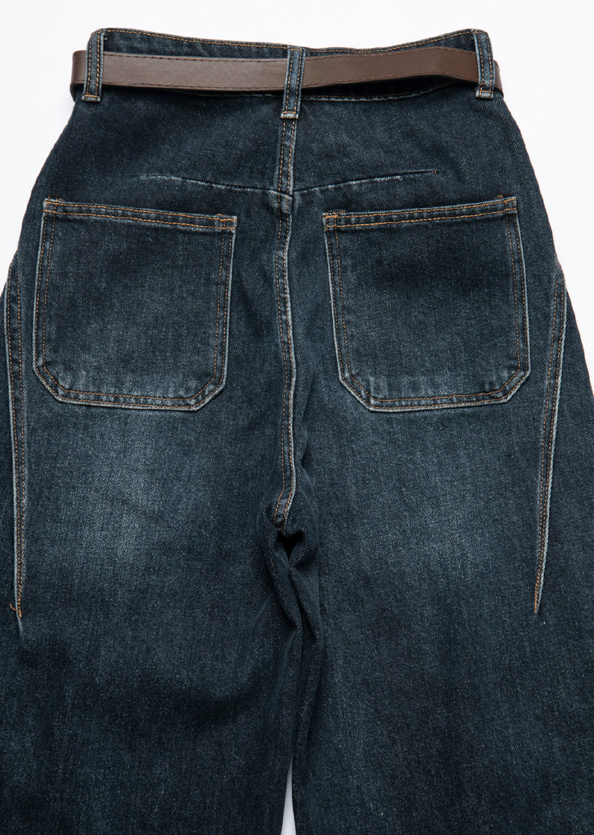 ベルトSETカーヴィーデニムパンツ