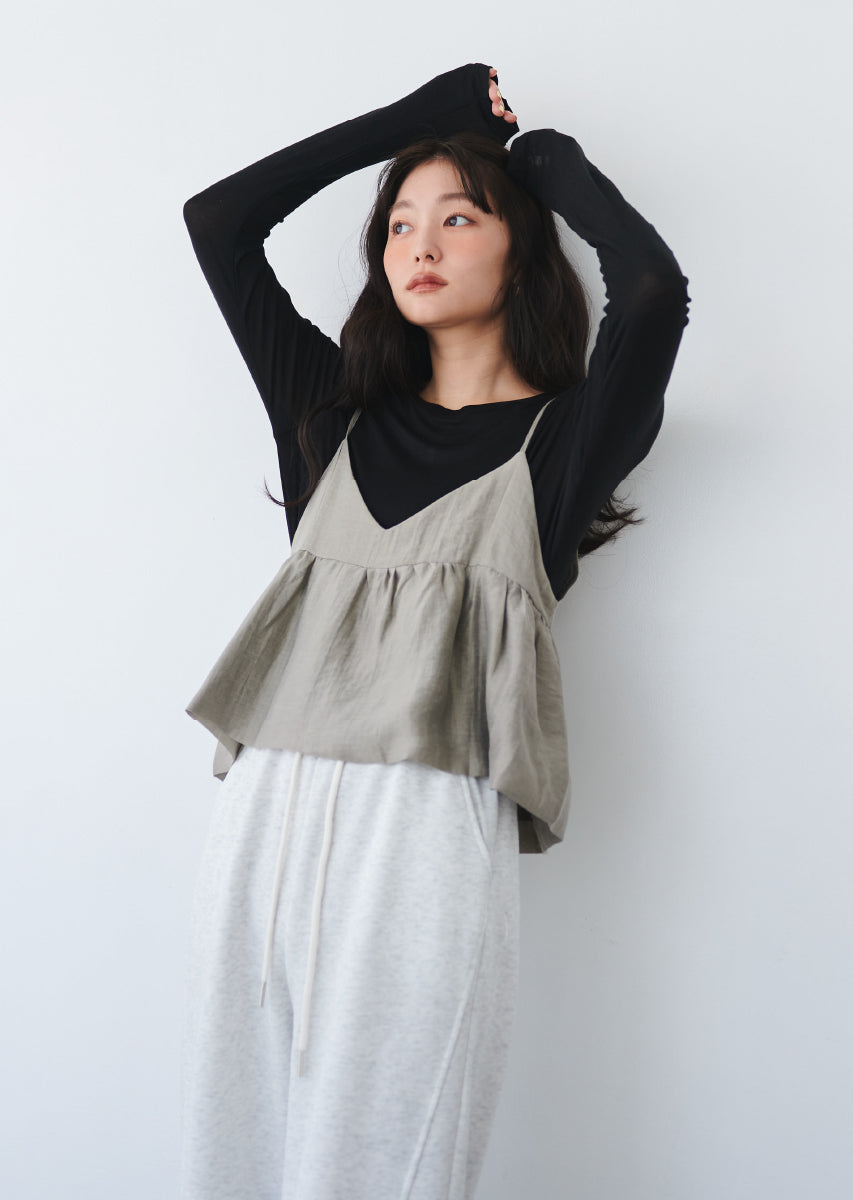 ビスチェ付きシアートップス