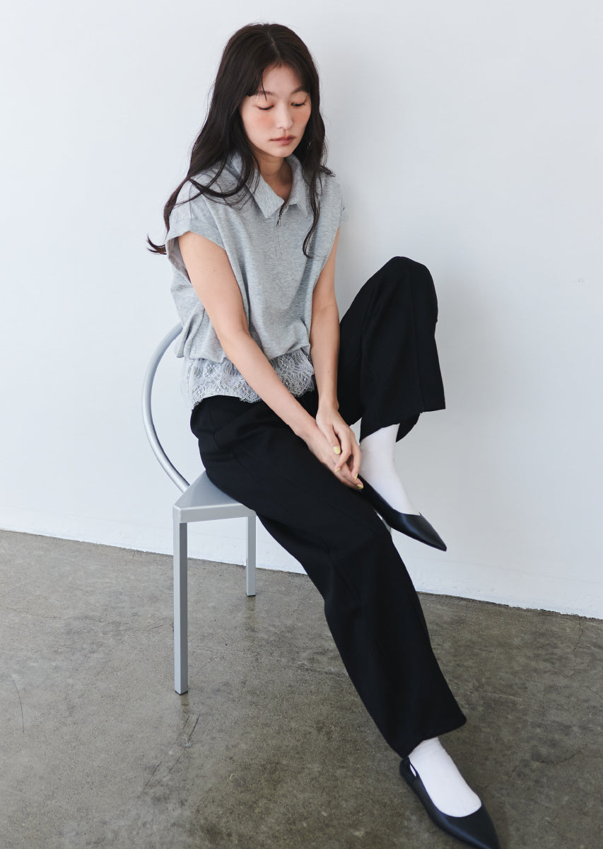 《追加》ハーフジップレースドッキングトップス