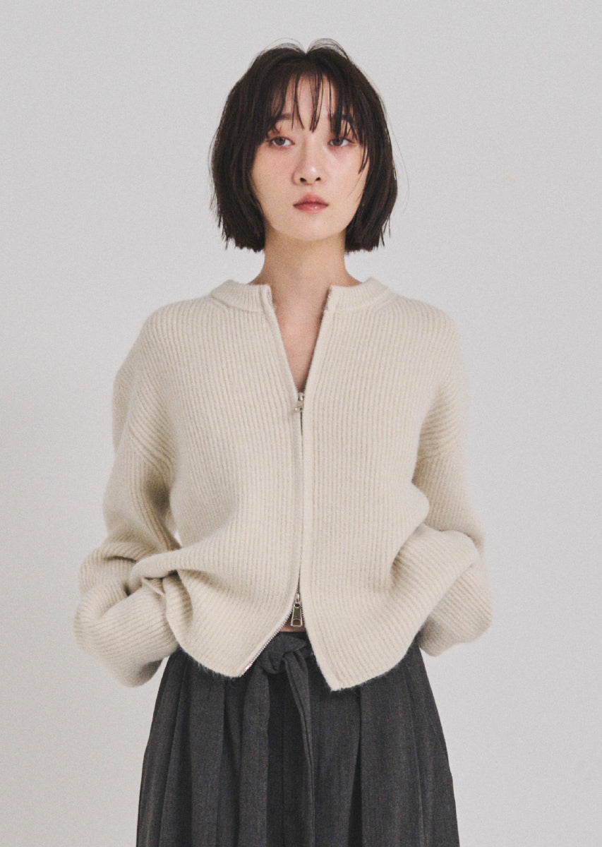 ダブルジップカーディガン