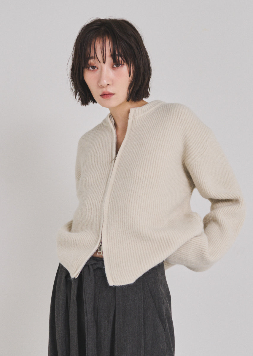 ダブルジップカーディガン