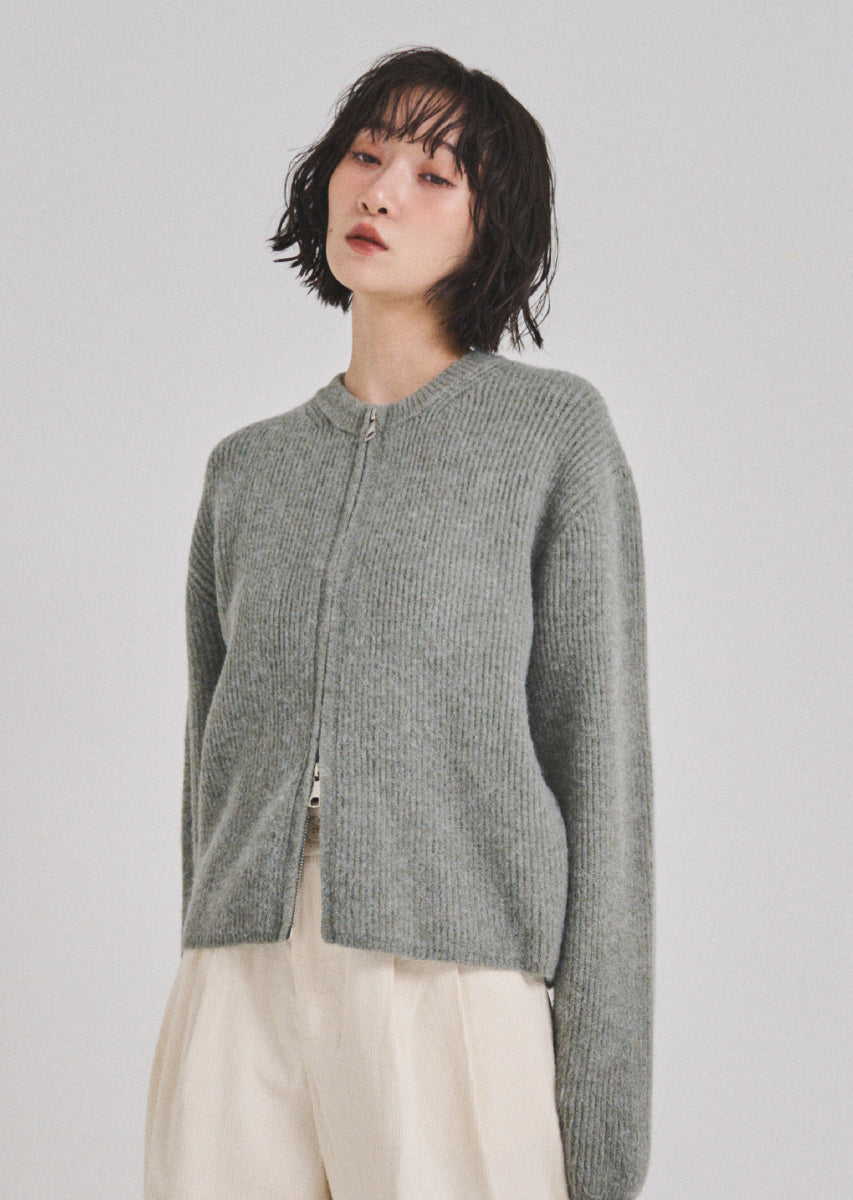 ダブルジップカーディガン