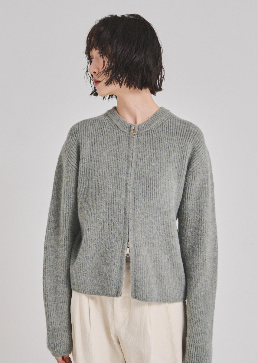 ダブルジップカーディガン