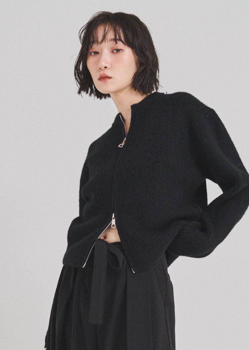 ダブルジップカーディガン