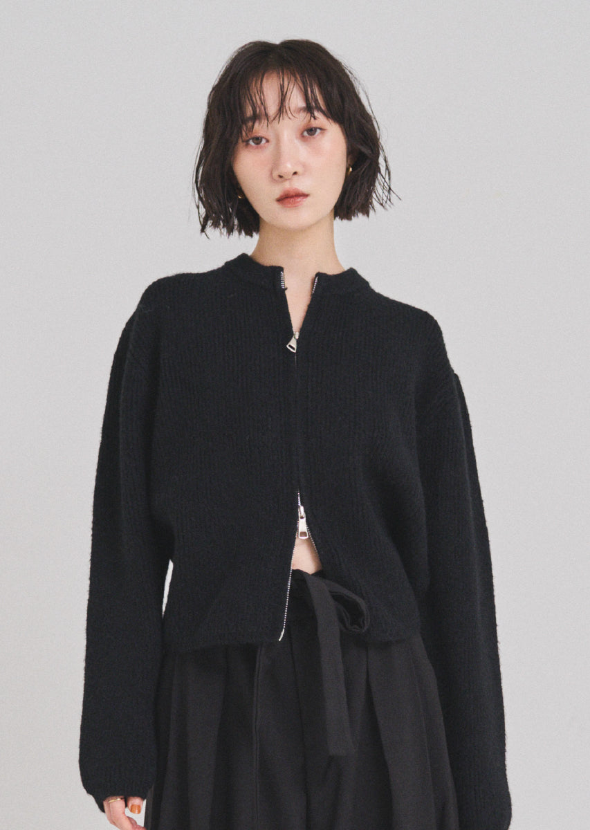 ダブルジップカーディガン