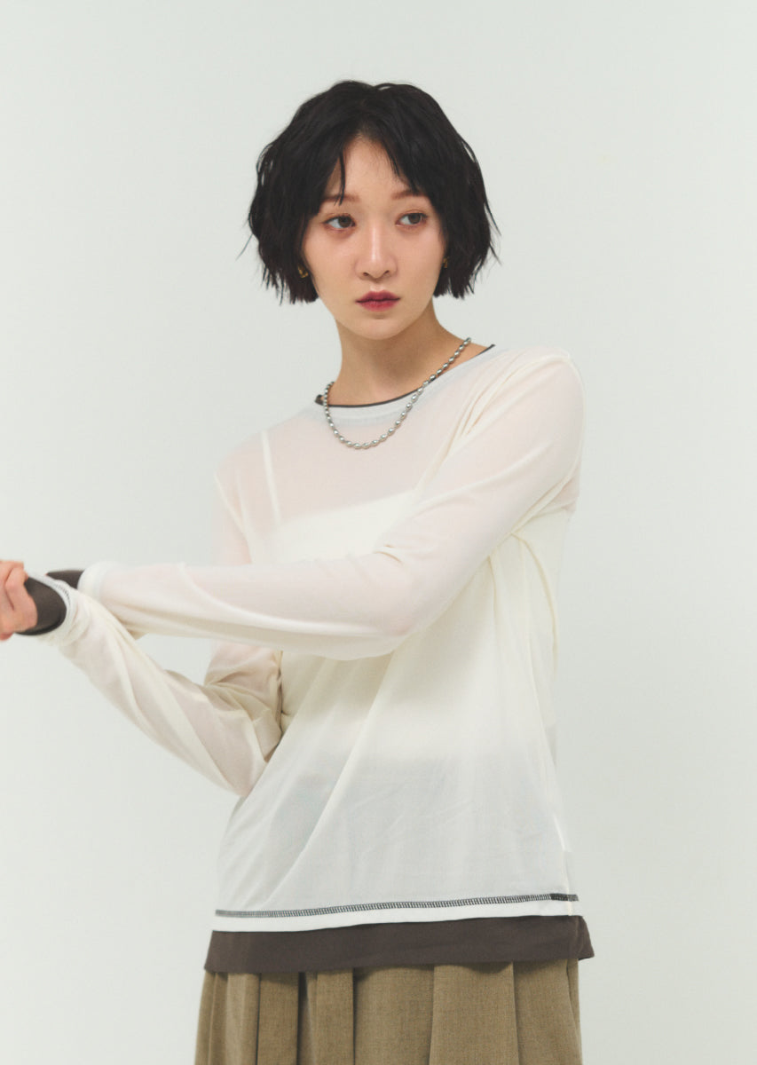 パワーネットバイカラープルオーバー