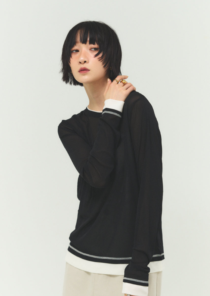 パワーネットバイカラープルオーバー