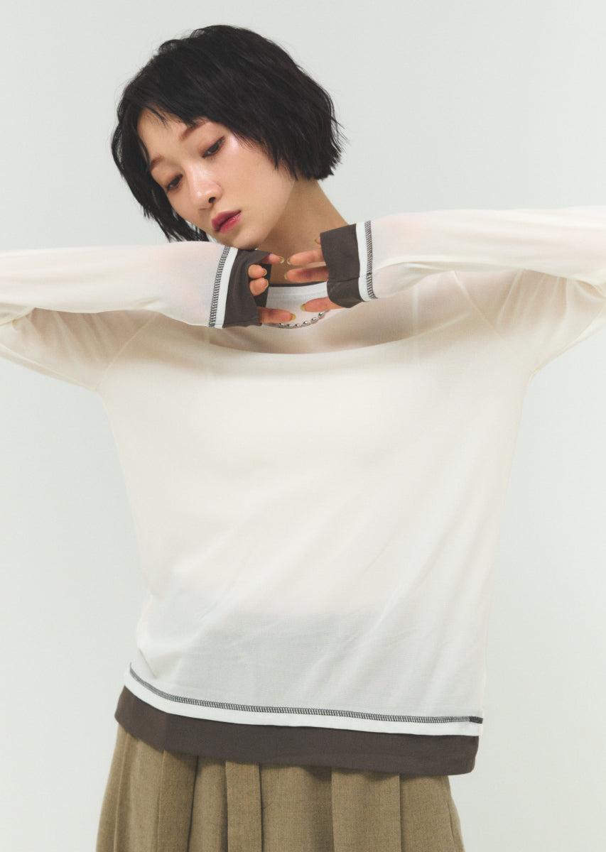 パワーネットバイカラープルオーバー