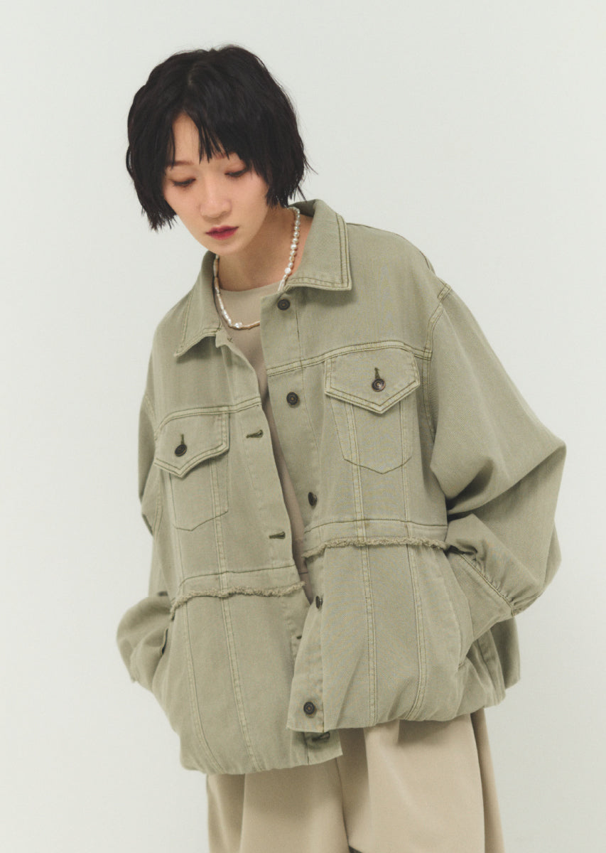 バルーンシルエットデニムブルゾン
