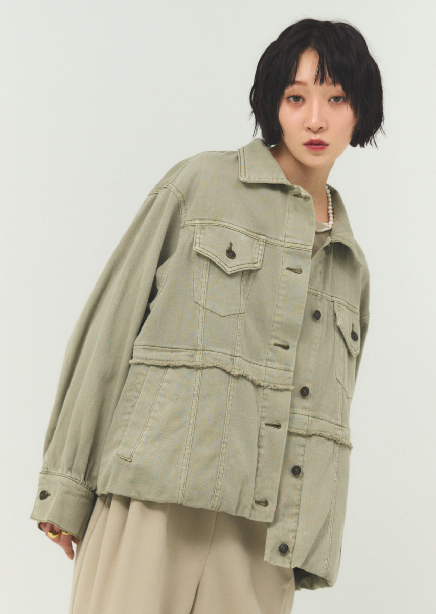 バルーンシルエットデニムブルゾン