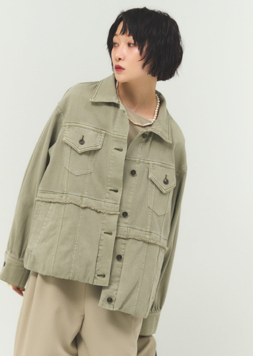 バルーンシルエットデニムブルゾン