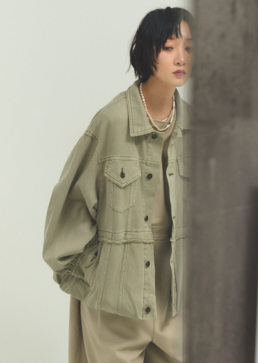 バルーンシルエットデニムブルゾン