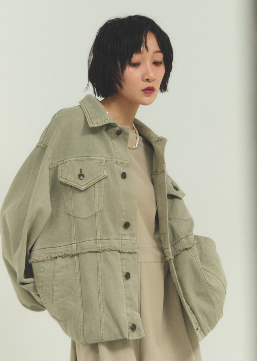 バルーンシルエットデニムブルゾン